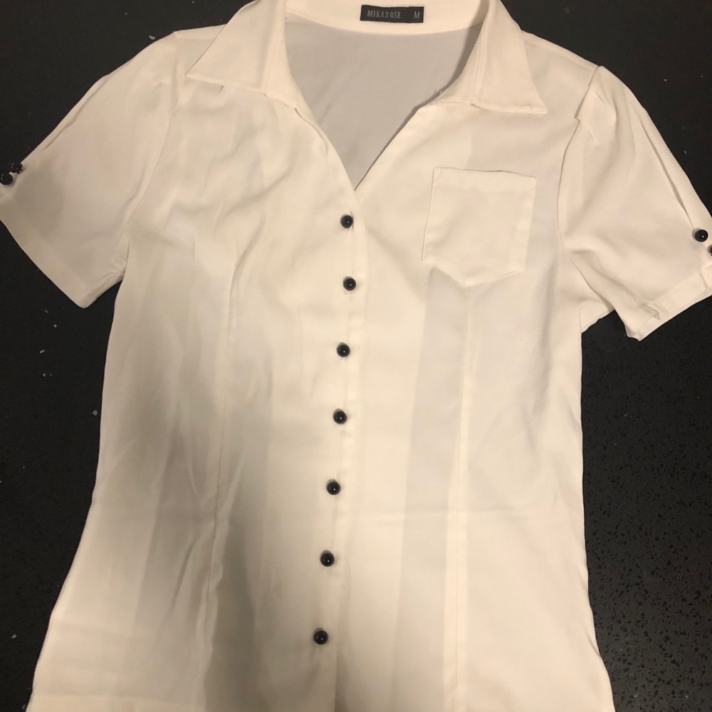 White Top with Black Buttons